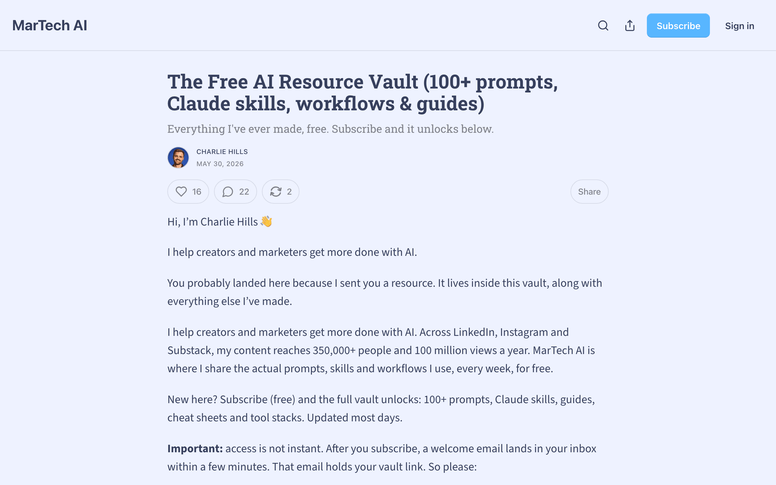 The Resource Vault on Substack